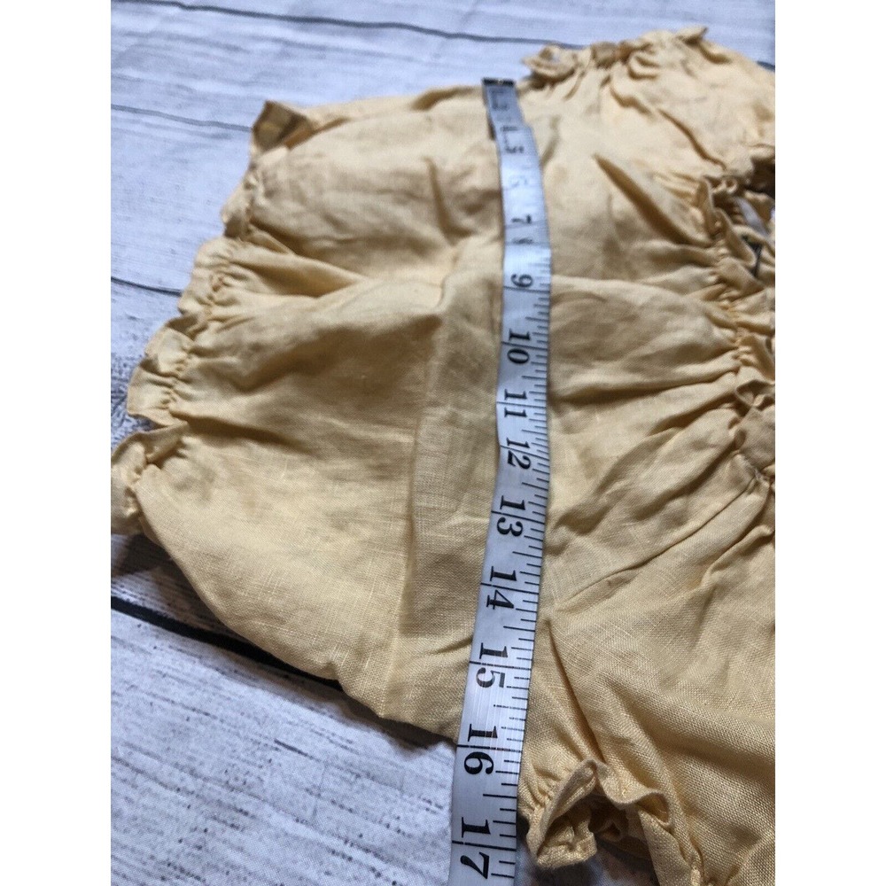 Reformation Women’s Yellow Crop Top Ruffled Off The Shoulder Small R6 - Picture 10 of 10